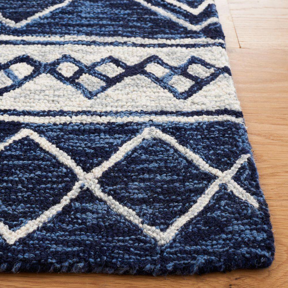 Ivory Rectangular Handmade Tufted Wool 8' x 10' Rug