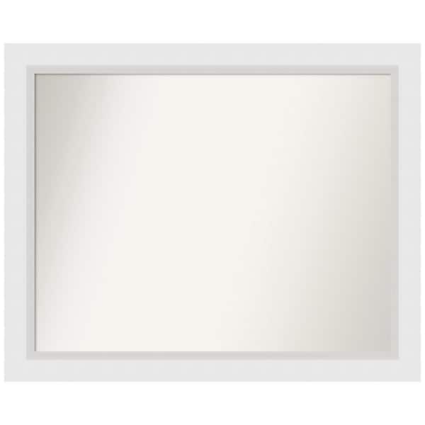 Amanti Art Blanco White 32 in. W x 26 in. H Non-Beveled Wood Bathroom Wall Mirror in White