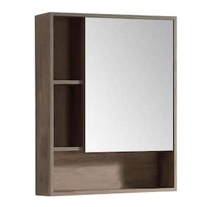 Shawbridge 24 in. W x 29.50 in. H Small Rectangular Shadow Gray Surface Mount Medicine Cabinet with Mirror Right Hand
