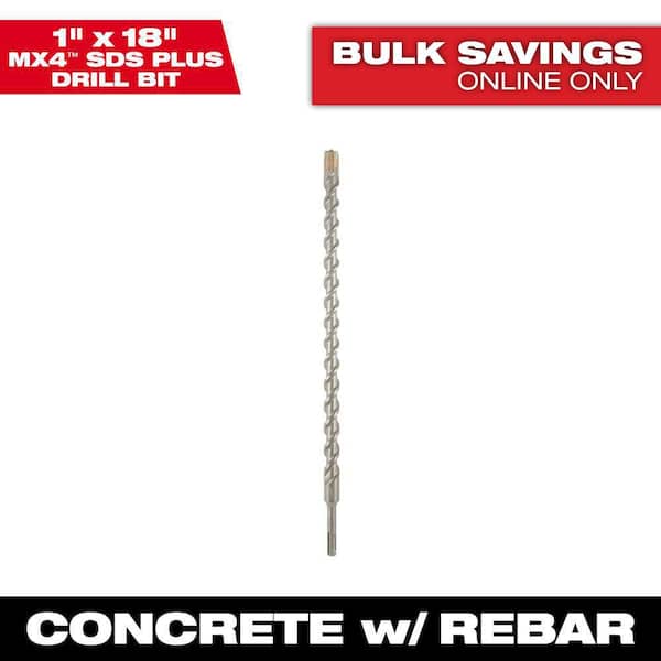 Milwaukee 1 in. x 18 in. 4-Cutter SDS-PLUS Carbide Drill Bit