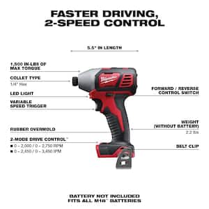 M18 18V Lithium-Ion Cordless 1/4 in. Hex 2-Speed Impact Driver (Tool-Only)