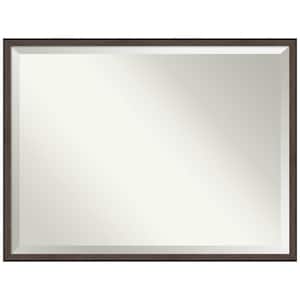 Outline 31.75 in. x 41.75 in. Casual Rectangle Framed Brown Narrow Bathroom Vanity Wall Mirror