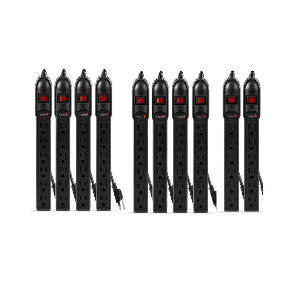 6-Outlet Power Strip Surge Protector with Overload Protection, Switch and 2