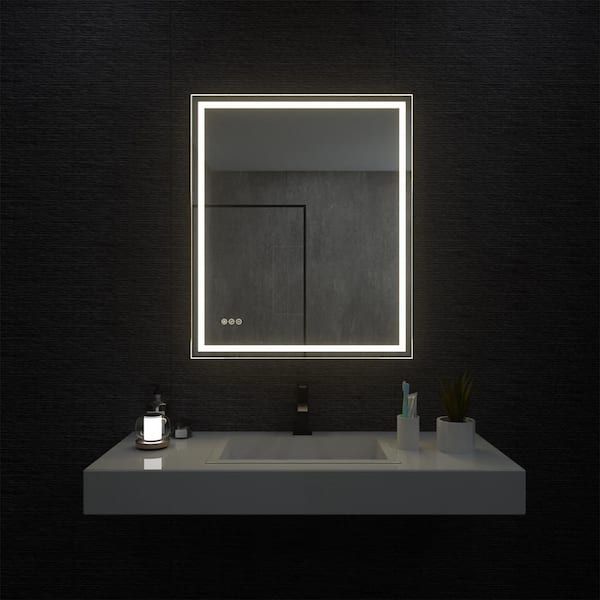 niveal 30 in. W x 36 in. H Rectangular Frameless LED Wall Bathroom Vanity Mirror