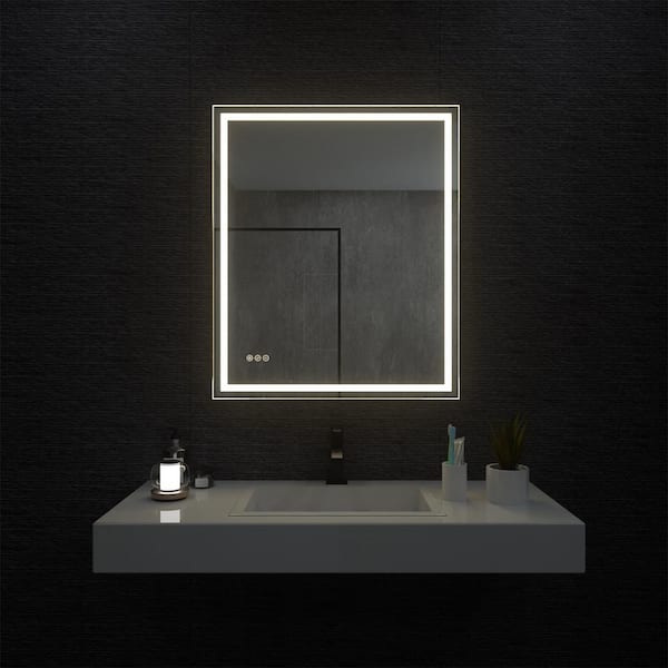 30 in. W x 36 in. H Rectangular Frameless LED Wall Bathroom Vanity Mirror