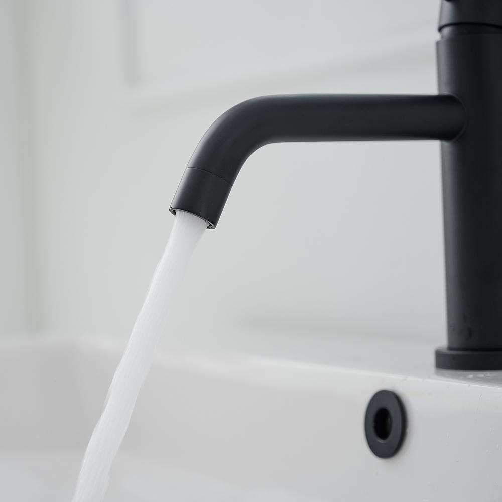 Matte Black Stainless Steel Single Handle Bathroom Faucet
