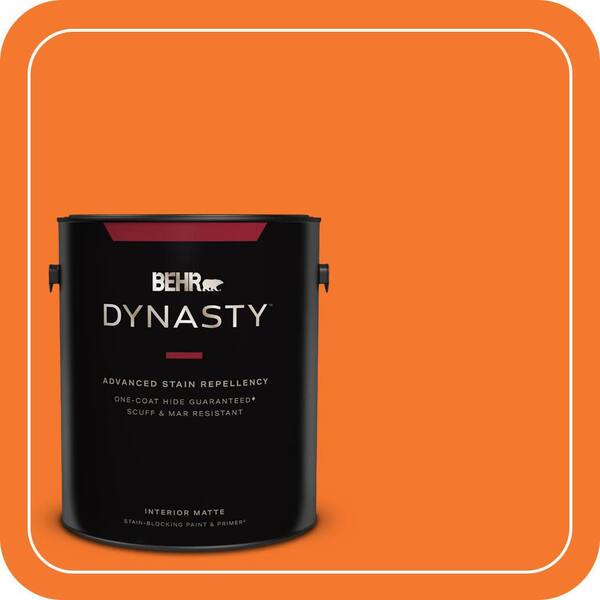 BEHR DYNASTY 1 gal. #230B-7 Kumquat Matte Interior Stain-Blocking Paint & Primer
