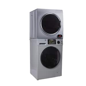 110-Volt 1.62 cu. ft. Washer w/Pet Cycle & 3.5 cu.ft. Vented Digital Sensor Dryer Stackable Laundry Center in Silver