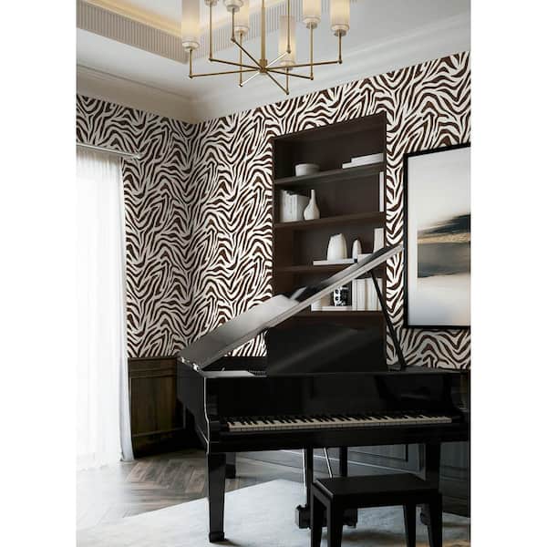 RuZebra Brown Vinyl Peel and Stick Wallpaper