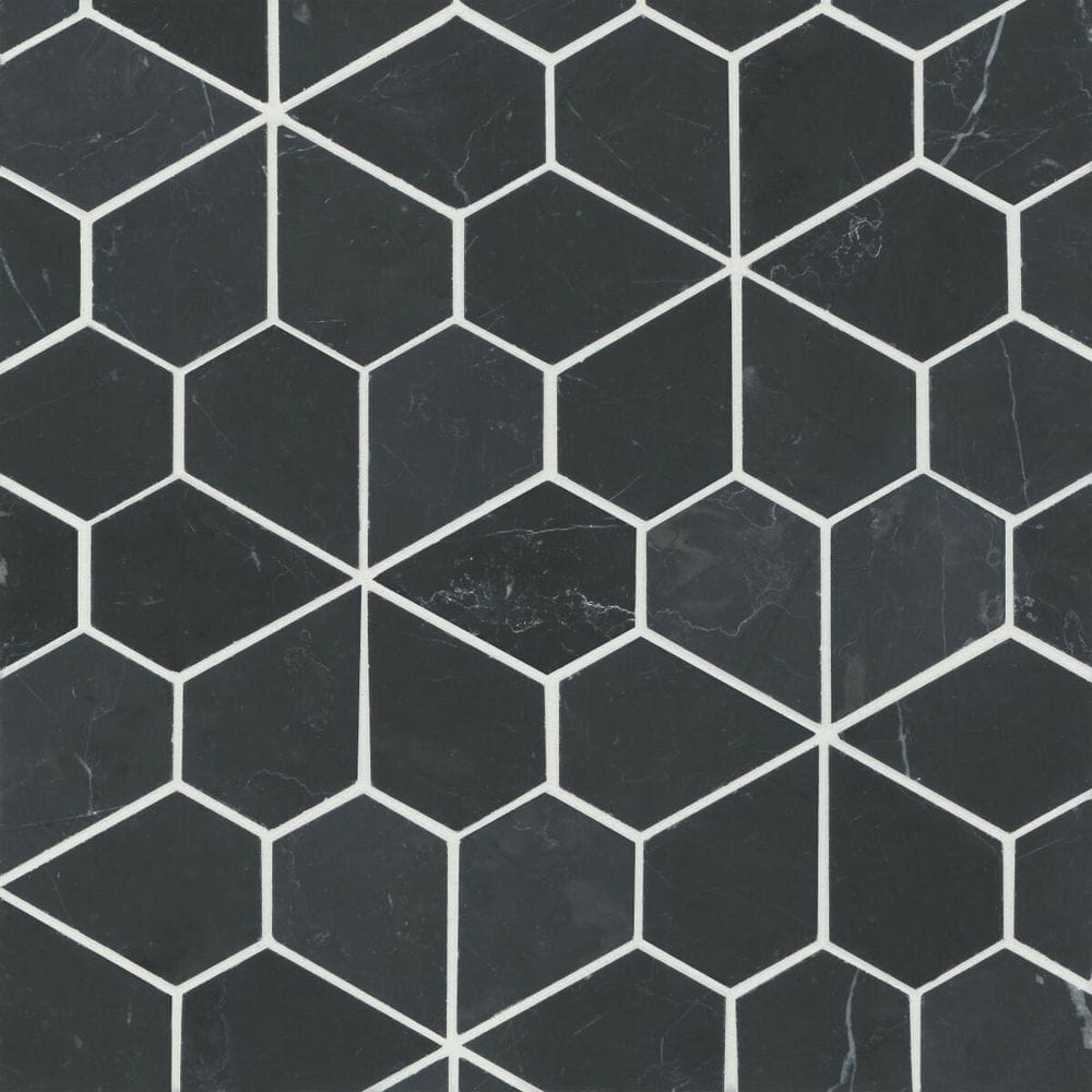 Monet Floral 9 in. x 9 in. Honed Nero Marquina Marble Mosaic Tile (3.26 sq. ft./Carton) price history on PriceWatchPro