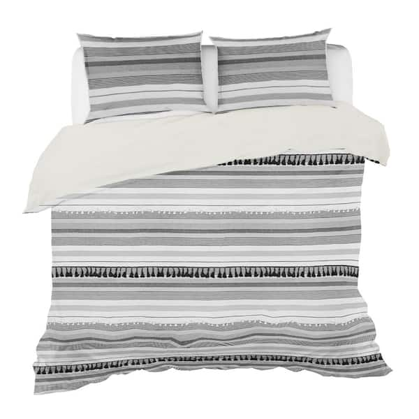 Modern Boho Prints Ultra Soft Duvet Cover Set, Easy Care, Matching Shams -  Becky Cameron, Arrow Dreams / Gray, King/California King