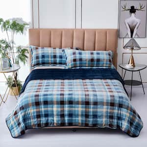 Plaid Twin 20 lb. 3 PC Weighted Comforter Set