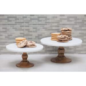 5 in. H 1-Tier Brown Serving Tray Cake Stand