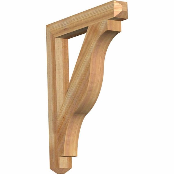 Ekena Millwork 4 in. x 38 in. x 30 in. Western Red Cedar Funston Craftsman Rough Sawn Bracket