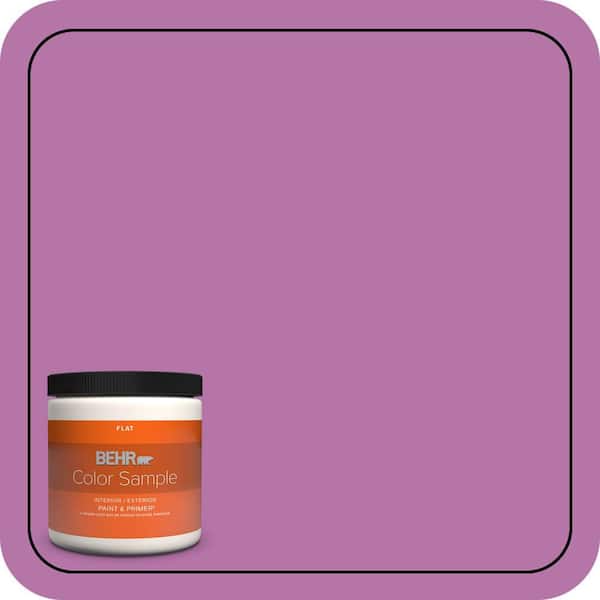 BEHR PREMIUM PLUS 8 oz. #P110-5A Eccentric Magenta Flat Interior/Exterior Paint & Primer Color Sample