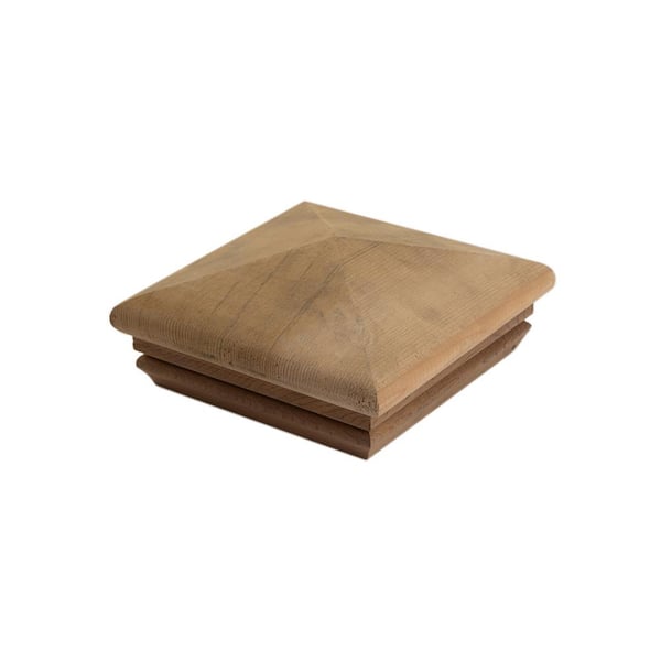 Deckorators 4 in. x 4 in. Hatteras Pyramid Cedar Wood Post Cap