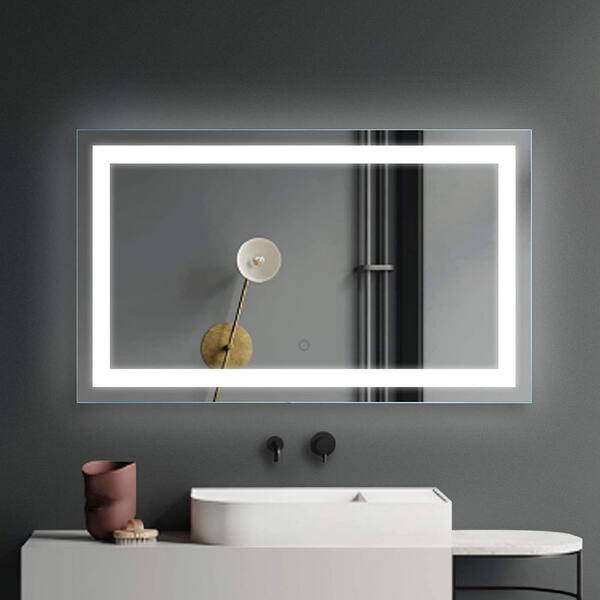 Toolkiss 40 In W X 24 H Frameless, Vanity Mirrors With Light