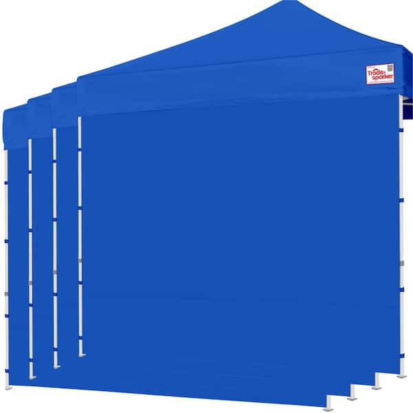 Tradesparker Series 10 ft. x 10 ft. Blue Pop-up Canopy Tent with 4-Zippered Sidewalls