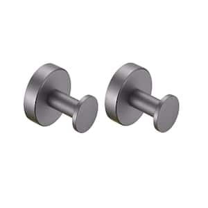 Wall-Mounted Round Bathroom Robe Knob Hook and Towel Hook in Starry Gray