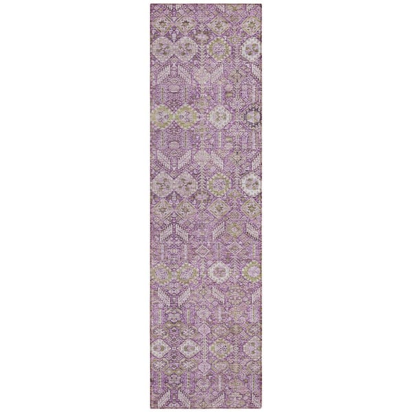 Chantille ACN574 Lavender 2 ft. 3 in. x 7 ft. 6 in. Machine Washable Indoor/Outdoor Geometric Runner Rug