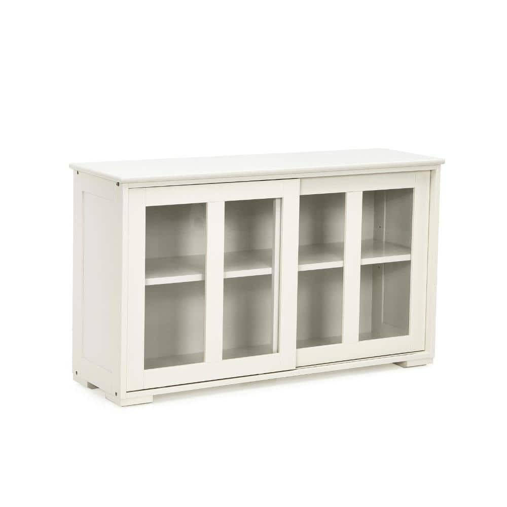 Sideboard Buffet Cupboard Storage Cabinet with Sliding Door-Antique White price history on PriceWatchPro