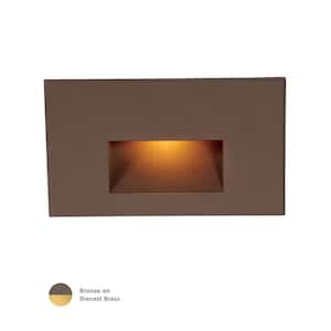 4-Watt Line Voltage 3000K Bronzed Brass Integrated LED Horizontal Amber Wall or Stair Light