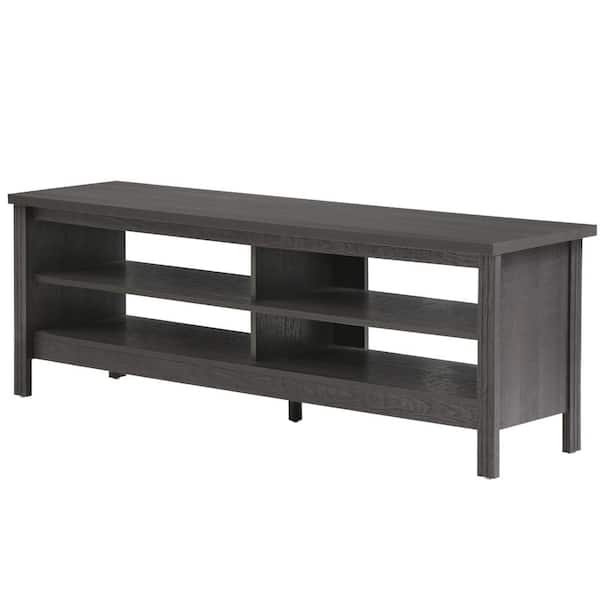 WAMPAT Farmhouse 60 in. Black TV Stand with 4-Drawers Fits TV's up to 65 in. with Cable Management