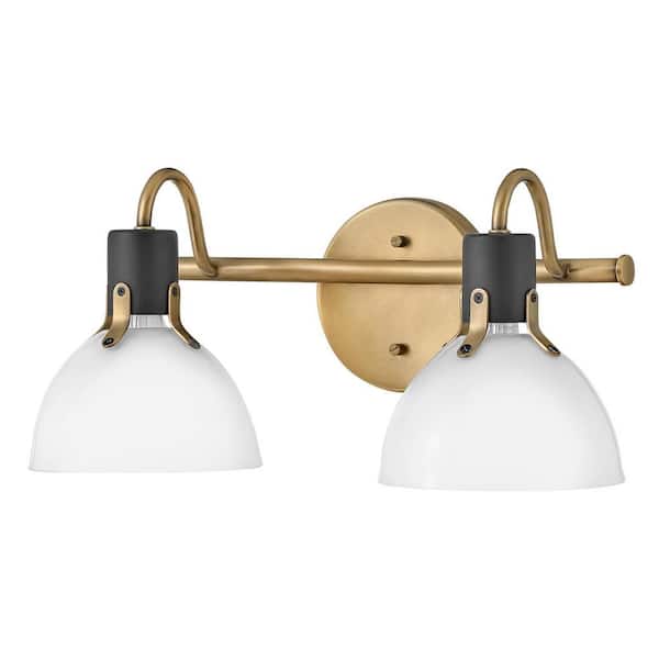 Argo 18.0 in. 2 Light Heritage Brass Vanity Light