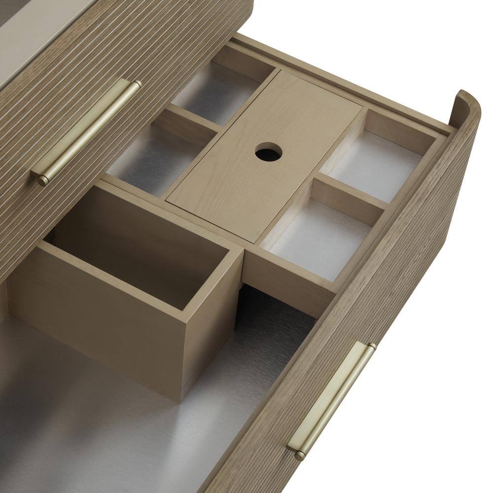 Lucian 36" Pebble Oak Single Vanity with Brass Hardware