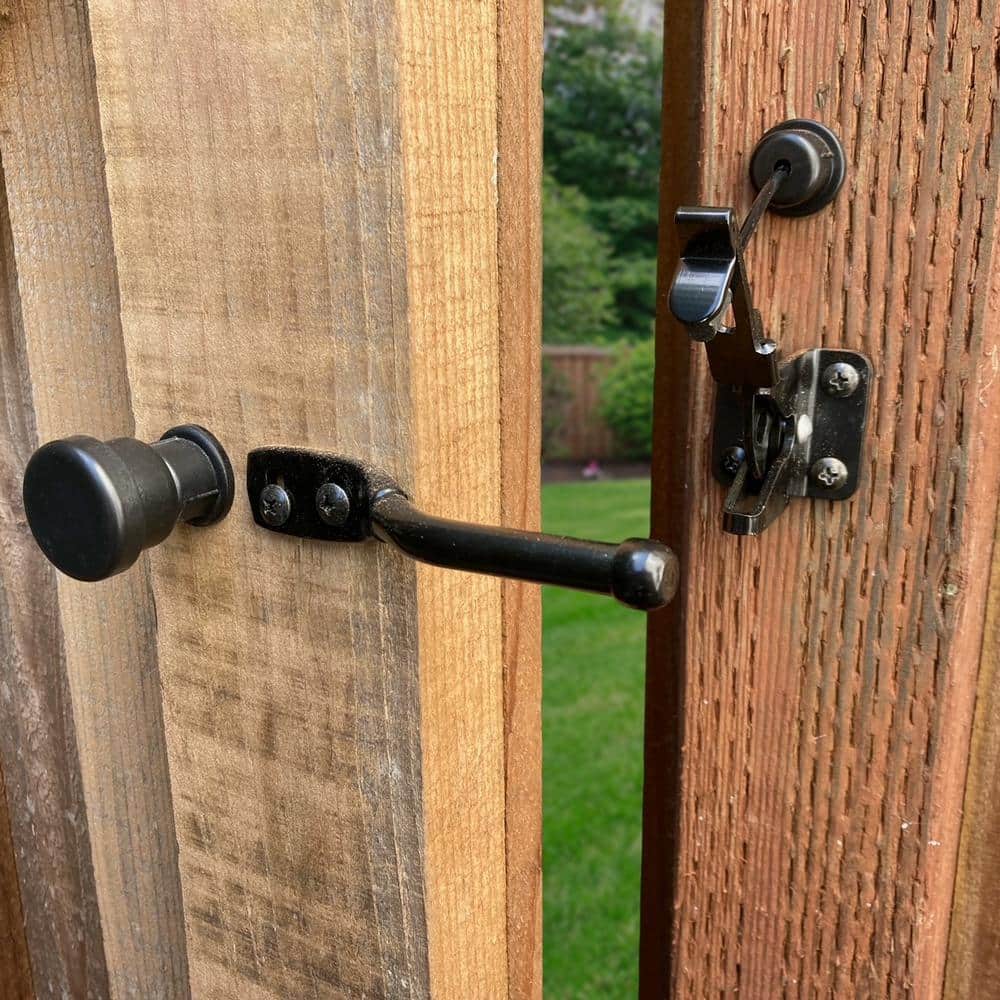 Black Adjustable Metal Gate Latch with Dual Sided Operation