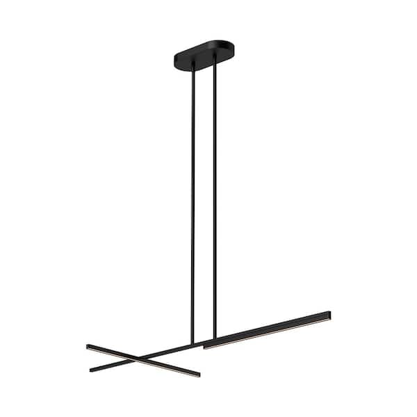 KUZCO Shift 48 in. 1 Light 36-Watt Black Integrated LED Pendant Light