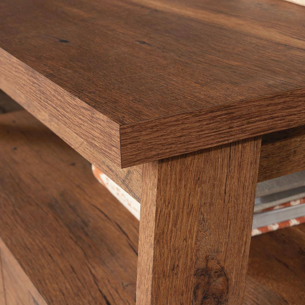 Vintage Oak Lateral File Cabinet with Open Shelf