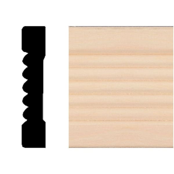 Unbranded 7/16 in. x 2-1/4 in. x 7 ft. Fluted Hardwood Casing