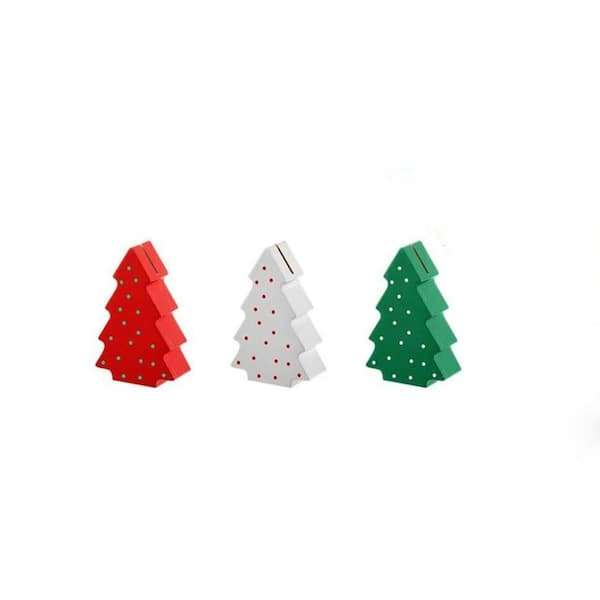 2 in. W x 2 in. H Multi-Colored Wood Napkins Mini Christmas Tree Place Card Holders Set of 60