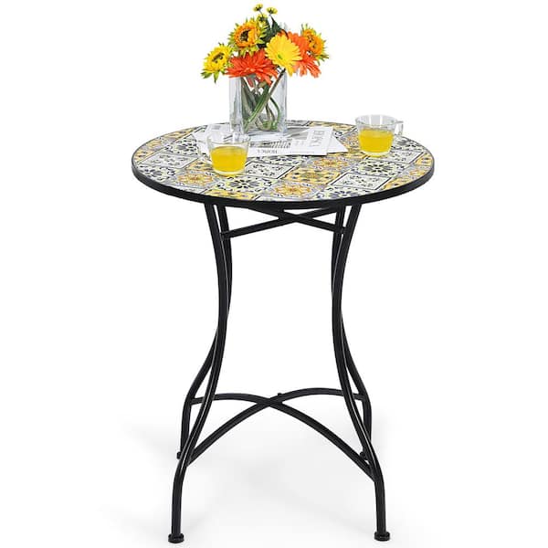 Costway Flower Pattern Metal Outdoor Bistro Table