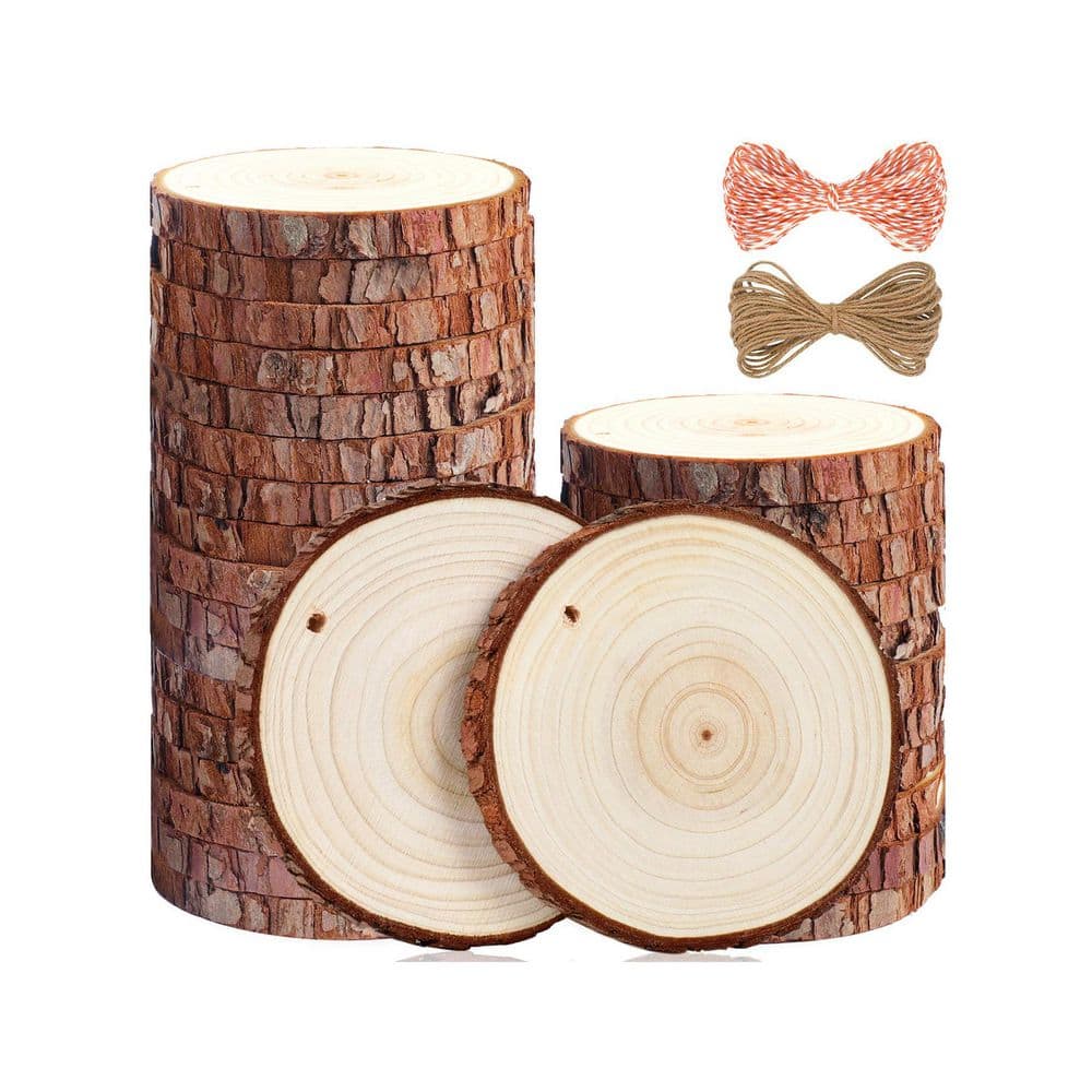 0.25 in. x 3.5 in. x 4 in. Natural Pine Wood Slices Project Panel with Bark for DIY Crafts (30-Pack) price history on PriceWatchPro