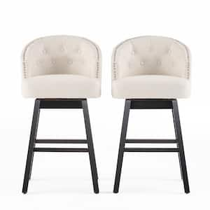 Ogden 41.5 in. Beige Swivel Cushioned Bar stool (Set of 2)