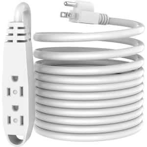 25 ft. 16/3 Heavy-Duty Indoor/Outdoor Extension Cord with 3-Wire Grounded and 3 Outlet, White