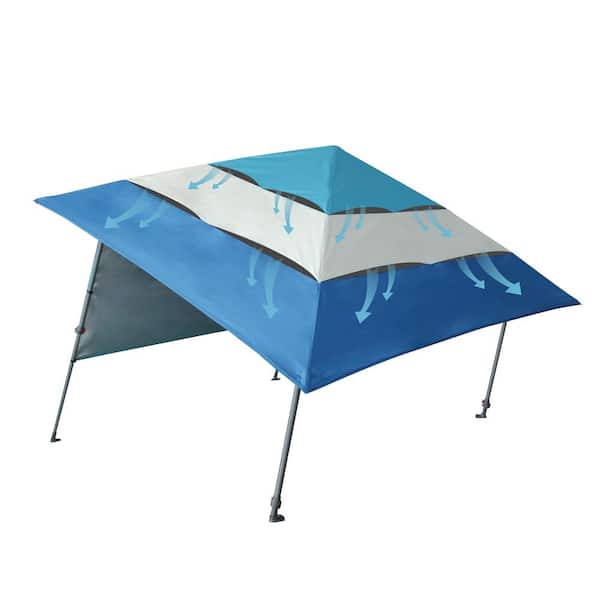 StyleWell 8 ft. x 8 ft. Blue Slant Leg Beach Pop-Up Canopy