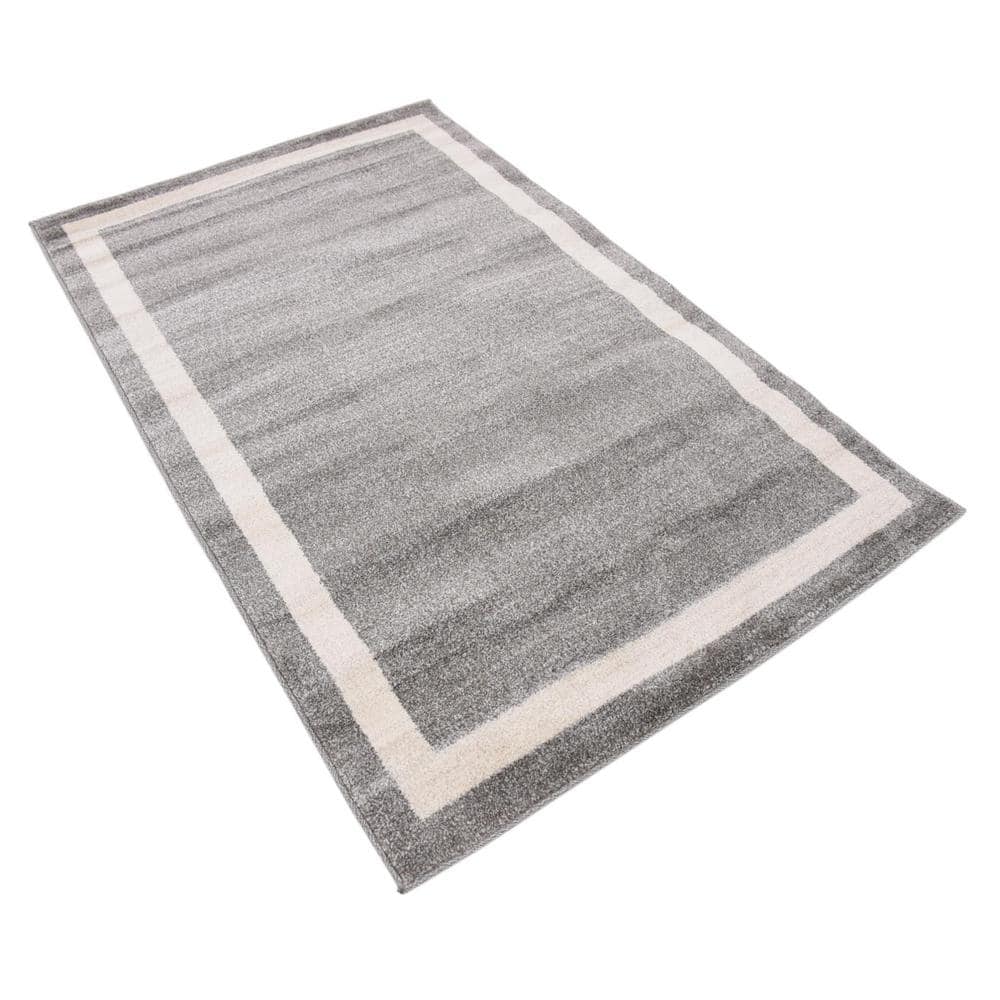 Del Mar Tufted Gray and Ivory Synthetic Indoor Area Rug, 3' 3" x 5' 3"