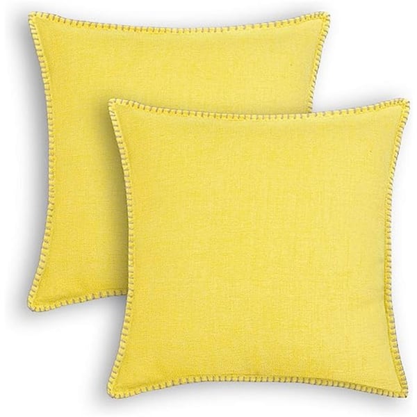 2pk Chenille Square Throw Pillows Yellow - Threshold™