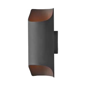 Lightray 2-Light Architectural Bronze Integrated LED Outdoor Wall Lantern Sconce