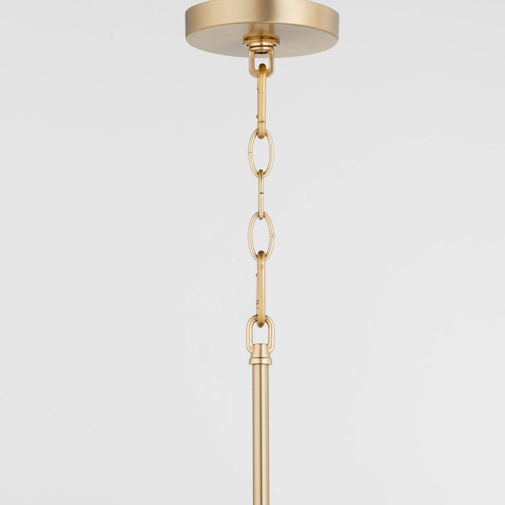 Aged Brass and Clear Glass 1-Light Pendant