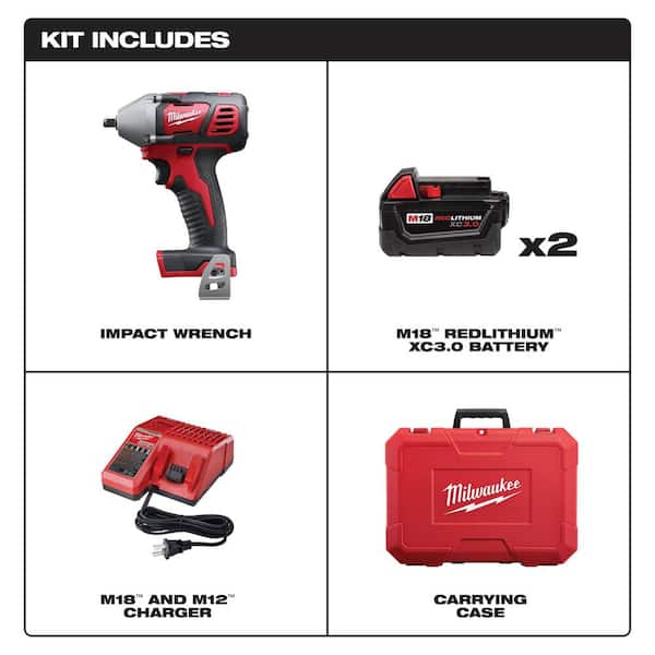 Milwaukee M18 18V Lithium-Ion Cordless 3/8 in. Impact Wrench W/ Friction  Ring (Tool-Only) 2658-20 - The Home Depot