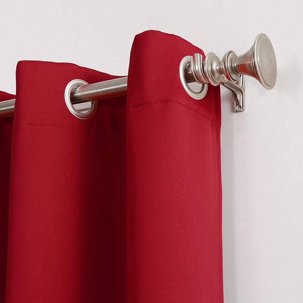 Red 63-Inch Blackout Grommet Curtain Panel