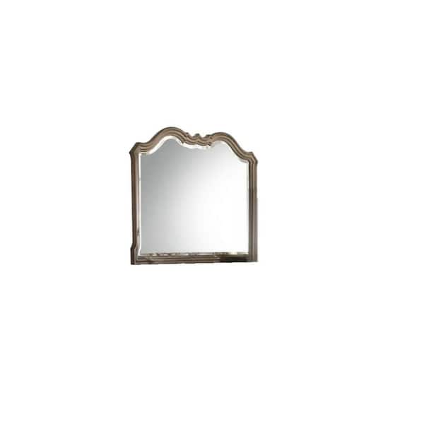 HomeRoots 46 in. W x 39 in. H Wood Brown Vanity Mirror