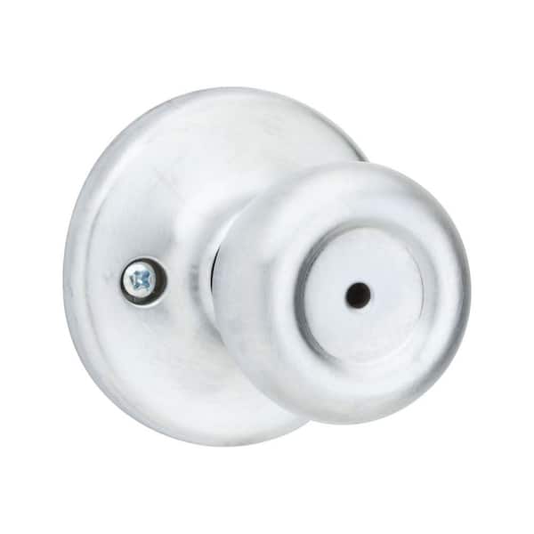 Kwikset Satin Chrome Mobile Home Bed/Bath Door Knob with Lock