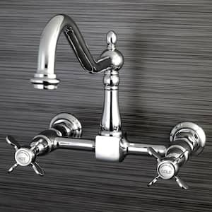 Essex 2-Handle Wall-Mount Standard Kitchen Faucet in Polished Chrome