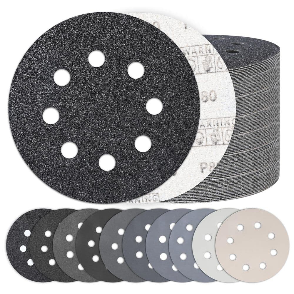 5 Inch Hook and Loop Sanding Discs with 8 Hole Wet Dry Orbital Sander Sandpaper 80-5000 Grit Silicon Carbide 100 Pack price history on PriceWatchPro