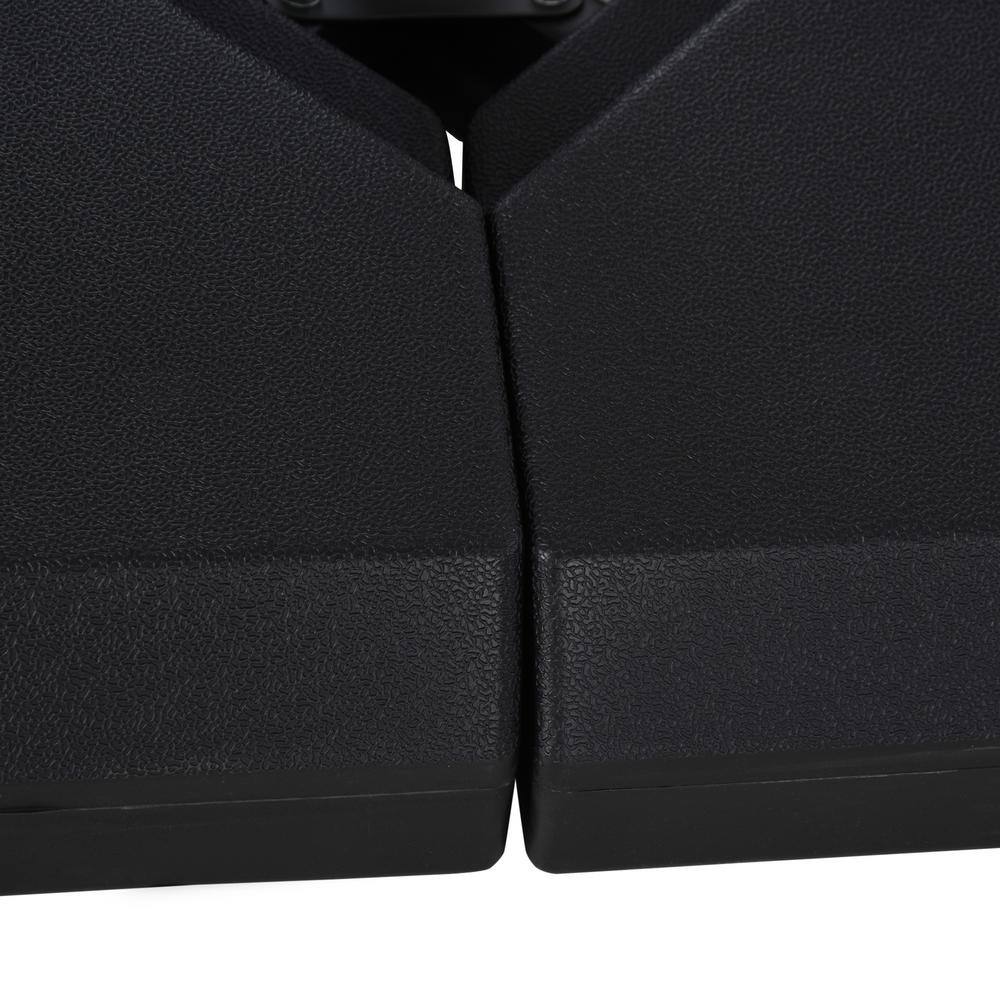 Black Durable Steel and HDPE 4-Piece Umbrella Base Stand